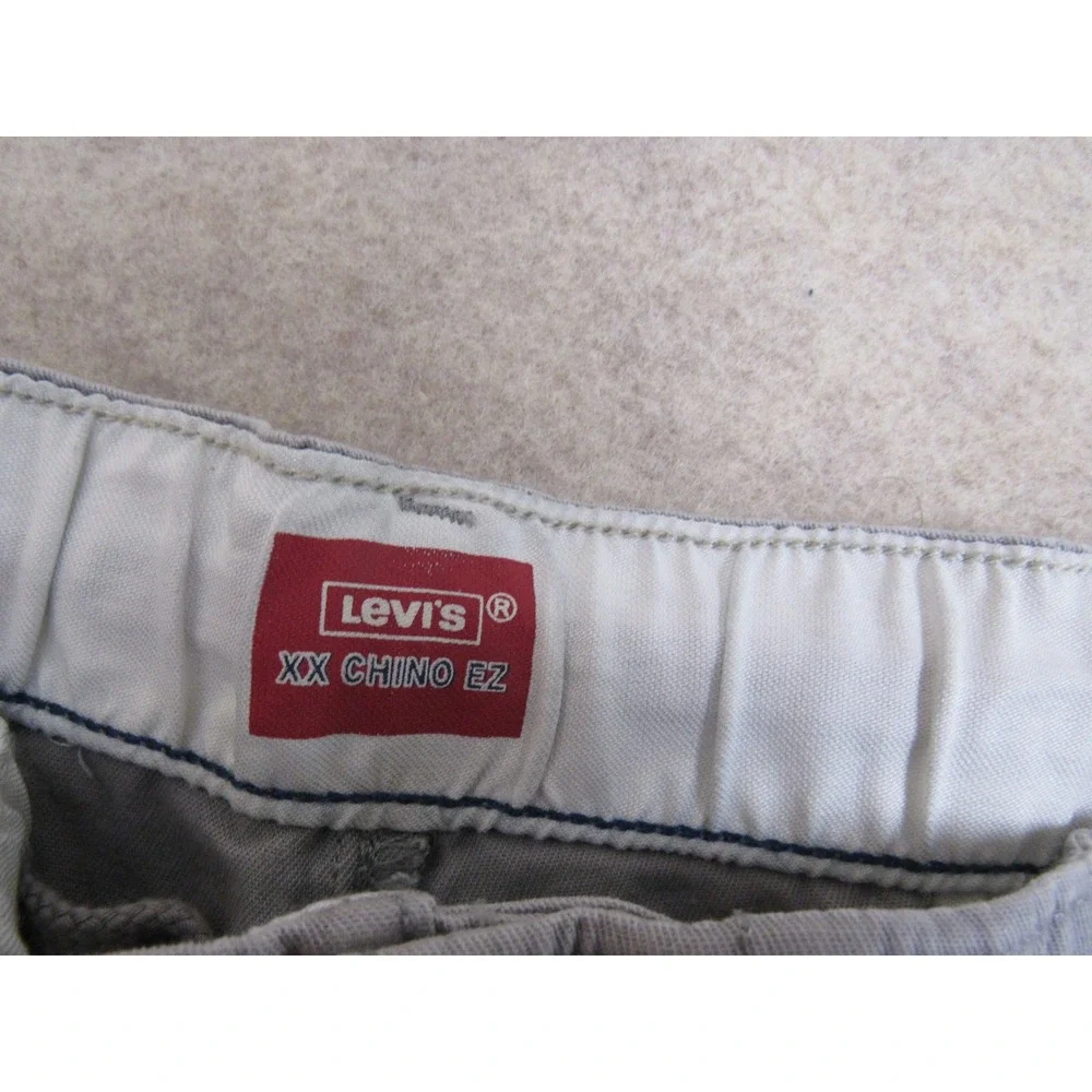 Levis XX Chino EZ Shorts Mens XL Grey Stretch Elastic Waist Casual 7 inch Inseam